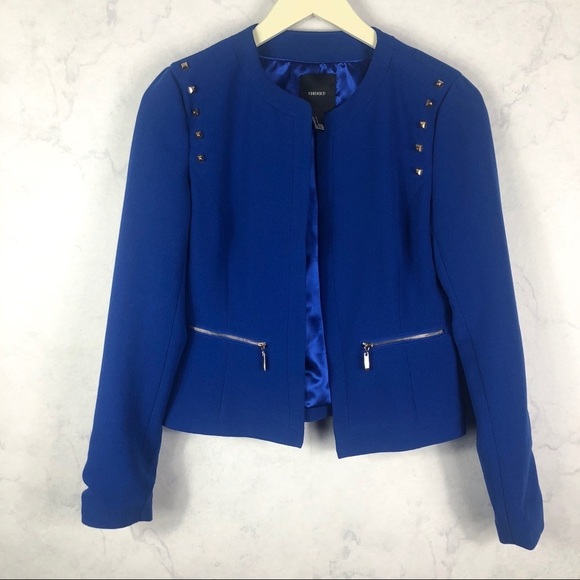 [F21] Blue Stud Jacket - Picture 1 of 3